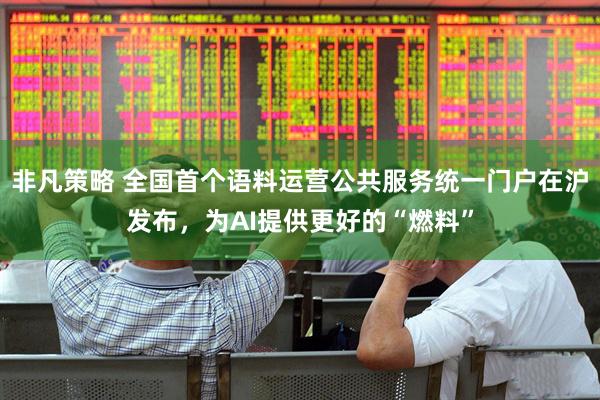 非凡策略 全国首个语料运营公共服务统一门户在沪发布，为AI提供更好的“燃料”